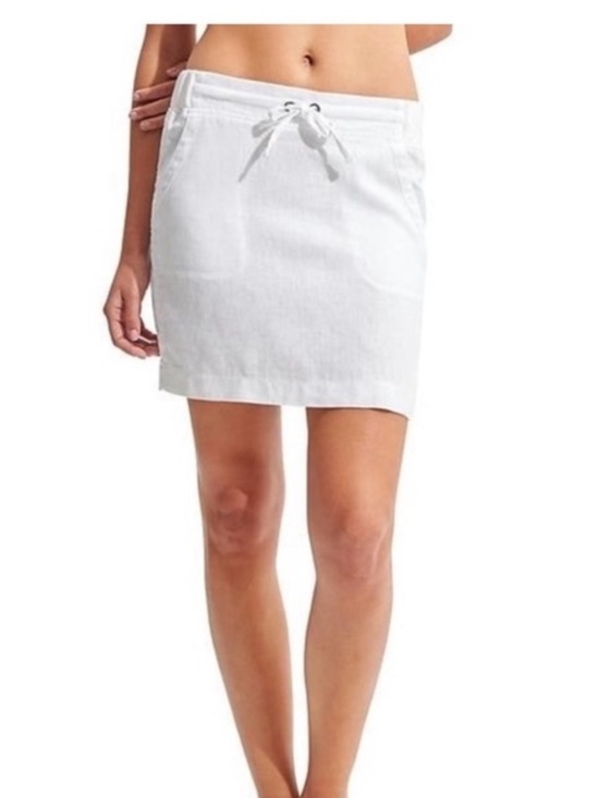 Athleta Dresses & Skirts - Athleta white linen Selene skirt size 6